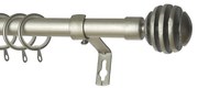 Κουρτινόξυλο Φ19mm Μονό Επεκτεινόμενο 120-210cm Με Άκρα Grace Silver 597188