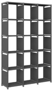 vidaXL Ραφιέρα με 15 Κύβους & Κουτιά Γκρι 103x30x175,5 εκ. Υφασμάτινη