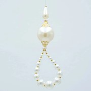 Χριστουγεννιάτικο Στολίδι Με Πέρλες 600-47700 5x14cm White-Gold