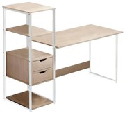 Γραφείο Zayn ΙΙ με ραφιέρα-MDF φυσικό-λευκό 107x40x110εκ 107x40x110 εκ.