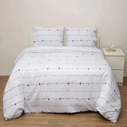 Σεντόνια Υπέρδιπλα (Σετ) Viopros Fresh Ωρίων Λευκό,Μπλε ΧΩΡΙΣ ΛΑΣΤΙΧΟ  235x260