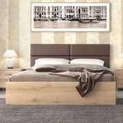 Κρεβάτι Νο6 160x200x90cm Brown-Honey Queen Size