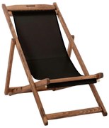 Σεζλόνγκ Λήμνος HM11707.05T 55,5x97x105cm Μασίφ Οξιά Εμποτισμού Walnut Με Pvc 2x1 Black