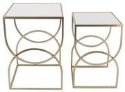 CARDIN SIDE TABLE SET 2ΤΕΜ ΧΡΥΣΟ 40-34x40-34xH56-50cm 04-0500