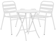 Σετ κήπου Τραπεζαρία Albero - Sussie σετ 3 τεμ. πτυσσόμενο μέταλλο λευκό Φ60x70 εκ. 60x60x70 εκ.