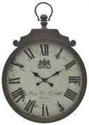 Inart Ρολόι Τοίχου Μεταλλικό 50x6x74cm Καφέ-Λευκό 3-20-773-0376