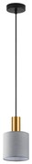 SE21-GM-4-SH2 ADEPT TUBE Gold Matt Pendant Grey Fabric Shade+