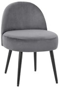 Σκαμπό Με Πλάτη Yasmine HM8395.11 47x43x65Υcm Grey-Black Velvet, Metal