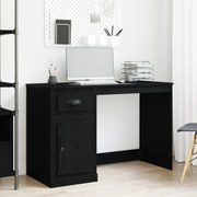 vidaXL Γραφείο με Αποθήκευση Μαύρη Βελανιδιά 50x115x75 εκ Κατασκευασμένο Ξύλο