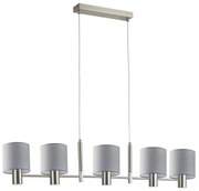 Φωτιστικό Οροφής - Ράγα Adept 77-8291 109x14x120cm 5xE27 60W Nickel-Grey Homelighting