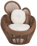 Καρέκλα - Πολυθρόνα CIRCE C9883 Καφέ Rattan με Εκρού Μαξιλάρια 100x74x112,5Υεκ. 100x74x112.5 εκ.
