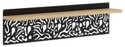 Κρεμάστρα Τοίχου Novo 0234830 80x12,2x20cm Sapphire Oak - Black Μελαμίνη,Μέταλλο