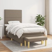 vidaXL Κρεβάτι Boxspring με Στρώμα Taupe 80x200 εκ. Υφασμάτινο