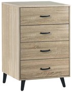 Intrahome Συρταριέρα Adrenile Intrahome mdf σε φυσική απόχρωση και μαύρο μεταλλικό πόδι 80x40x84εκ | SKU: INTRAPA-183111228