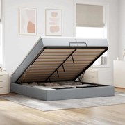 Οθωμανικό κρεβάτι με στρώματα ανοιχτό γκρι 200x200cm ύφασμα