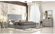 Savvidis Furniture  Κρεβάτι Υπέρδιπλο N60 για στρώμα 160x200 Τεχνόδερμα Γκρι Με Μηχανισμό BEST-890010
