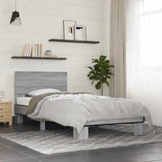 vidaXL Πλαίσιο Κρεβατιού Γκρι Sonoma 75x190 εκ. Επεξ. Ξύλο &amp; Μέταλλο