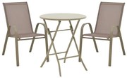 Σετ κήπου Τραπεζαρία Albero-Calan 3τεμ μέταλλο σε σαμπανιζέ απόχρωση Φ60x70εκ 60x60x70 εκ.