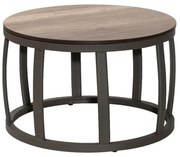 Τραπέζι Barrel 02-00-1502 Φ49x31cm Anthracite-Teak
