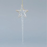 Χριστουγεννιάτικο Στολίδι Ραβδάκι Με Αστέρι (Σετ 4Τμχ) 600-45141 6,3x19,5cm Clear-Gold
