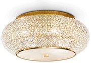 Φωτιστικό Οροφής-Πλαφονιέρα Pasha' 165004 65x28cm 14xE14 40W Gold Ideal Lux