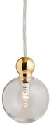 Κρεμαστό Φωτιστικό Οροφής 1xG4 Φυσητό Γυαλί Φ7cm Χρυσό Μέταλλο Uvo Ebb&amp;Flow-LA101949-Διάφανο LA101949
