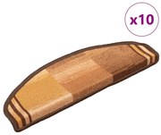 vidaXL Πατάκια Σκάλας Αυτοκόλλητα 10 τεμ. Καφέ 65x21x4 εκ.