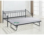 MARIN SET: DAYBED (ΓΙΑ ΣΤΡΩΜΑ 90X190) + ΒΟΗΘΗΤΙΚΟ ΚΡΕΒΑΤΙ ΜΕ ΣΤΡΩΜΑ 185X85 ΜΕΤΑΛΛΟ ΜΑΥΡΟ