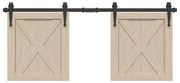 vidaXL Κιτ συρόμενης πόρτας γραφείου 122 cm από ανθρακούχο χάλυβα