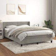 ΚΡΕΒΑΤΙ BOXSPRING ΜΕ ΣΤΡΩΜΑ ΑΝΟΙΧΤΟ ΓΚΡΙ 140X190 ΕΚ. ΒΕΛΟΥΔΙΝΟ 3131015