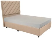 Κρεβάτι μονό Tito pakoworld με αποθηκευτικό χώρο μπουκλέ ύφασμα σε ανοιχτή καφέ απόχρωση 120x200εκ