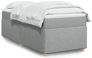 vidaXL Κρεβάτι Boxspring με Στρώμα Ανοιχτό Γκρι 90x190 εκ. Υφασμάτινο