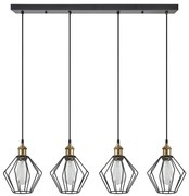 SE21-BR-10-4BL-GR1 MAGNUM Bronze Metal Pendant Black Metal Grid with Black Fabric Cable+ HOMELIGHTING 77-8709