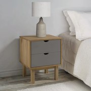 vidaXL Κομοδίνο OTTA Καφέ / Γκρι 46x39,5x57 εκ. από Μασίφ Ξύλο Πεύκου
