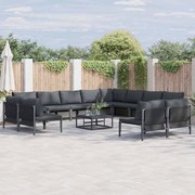 vidaXL Σετ Καναπέ Κήπου 13 pcs Ανθρακί Ατσάλι