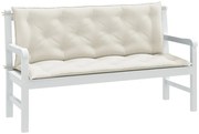 vidaXL Μαξιλάρι Πάγκου Κήπου Κρεμ Μελανζέ 150x50x7 εκ. Ύφασμα