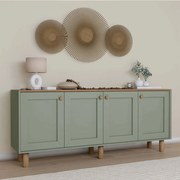 Μπουφές Bohemian 350MWD1508 180x40x75cm Green-Oak Μοριοσανίδα, Μελαμίνη