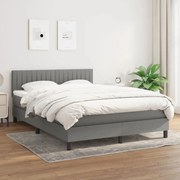 ΚΡΕΒΑΤΙ BOXSPRING ΜΕ ΣΤΡΩΜΑ ΣΚΟΥΡΟ ΓΚΡΙ 140X190 ΕΚ. ΥΦΑΣΜΑΤΙΝΟ 3140210