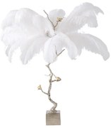 Artekko Branch Ασημί Μεταλλικό Επιτραπέζιο Φωτιστικό με Λευκά Φτερά (130x130x110)cm Artekko 45710CE