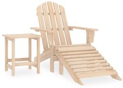 vidaXL Καρέκλα Κήπου Adirondack με Υποπόδιο &amp; Τραπέζι από Ξύλο Ελάτης