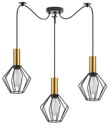 Φωτιστικό Οροφής Adept Tube 77-8619 65x65x300cm 3xE27 60W Black-Gold Homelighting