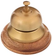 Διακοσμητικό Κουδούνι υποδοχής Atmosphera με ξύλινη βάση και διαστάσεις 10x10x12.5cm