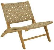 Πολυθρόνα Foldere pakoworld φυσικό teak ξύλο-pe σχοινί 65x78x68εκ
