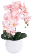 Τεχνητό Φυτό Σε Κασπώ Orchid 21118 Φ26x45cm Light Pink GloboStar Πηλός,Ύφασμα