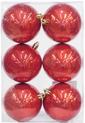Σετ 6 τεμ. Χριστουγεννιάτικες Μπάλες Κόκκινο Περλέ 8cm 236220