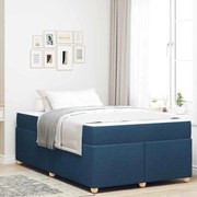 vidaXL Σκελετός Κρεβατιού με στρώμα Μπλε 120 x 200 cm ύφασμα