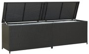 Κουτί Αποθήκευσης Κήπου Μαύρο 200x50x60 εκ. από Συνθετικό Ρατάν 46474