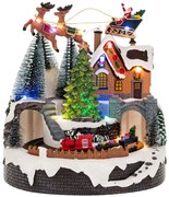 Διακοσμητικό Χωριό Φωτιζόμενο Με Κίνηση 90741 18x18x20cm Με Μπαταρίες Multi