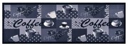 vidaXL Πατάκι Κουζίνας Σχέδιο Coffee Μπλε Πλενόμενο 60 x 300 εκ.