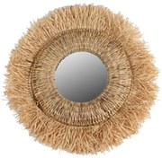Καθρέπτης Τοίχου Boho Fylliana Στρογγυλός Φυσικό 90x7x90 εκ. 90x7x90 εκ.